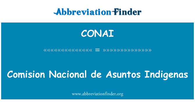 CONAI: Народов Comision Nacional де по