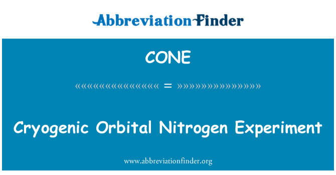 CONE: Eksperyans Azòt Orbital cryogéniques