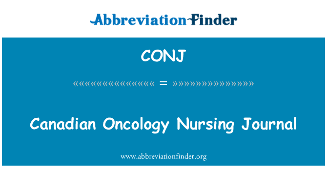 CONJ: Canadian Oncology Nursing Journal