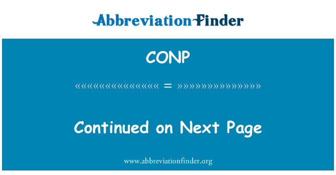 CONP: Continued on Next Page