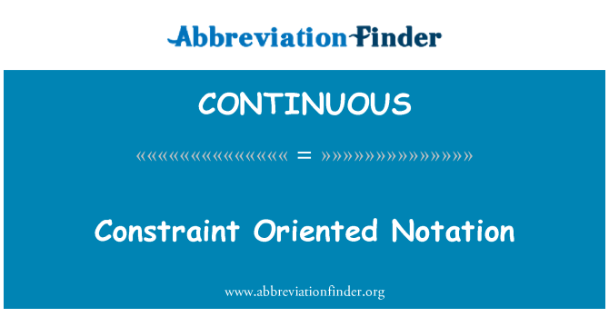 CONTINUOUS: Begrænsningen orienterede Notation