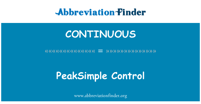 CONTINUOUS: PeakSimple Control