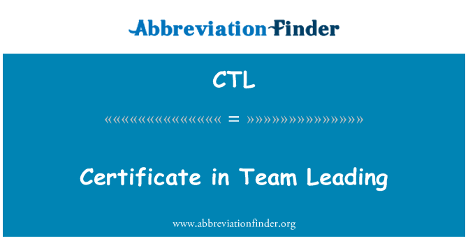 CTL: گواهی در تیم پیشرو
