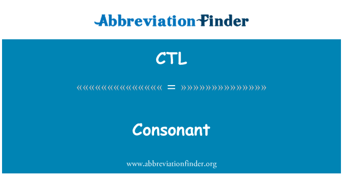 CTL: Konsonant