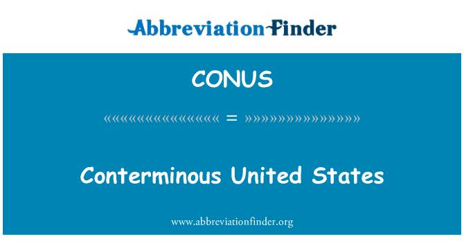 CONUS: Conterminous Amerikas Savienotās valstis