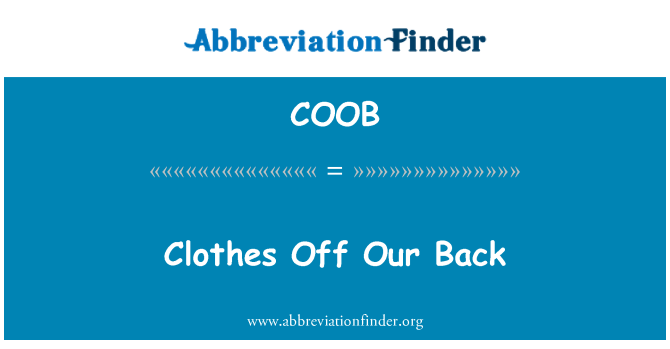 COOB: เสื้อผ้าออกจากหลังของเรา