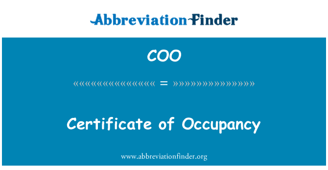 COO: Certificato di occupazione