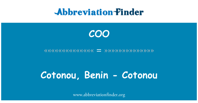 COO: Cotonou, Benin - Cotonou