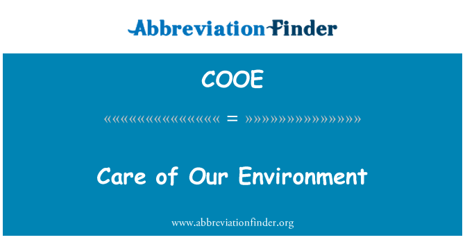 COOE: Rūpes par apkārtējo vidi