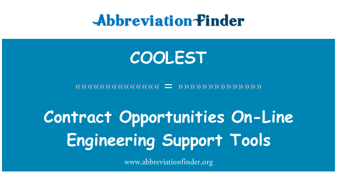 COOLEST: 계약 기회 온라인 엔지니어링 지원 도구