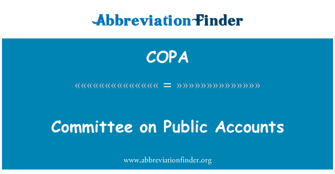COPA: Committee on Public Accounts