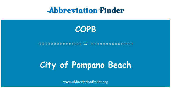 COPB: Ville de Pompano Beach