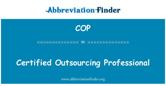 COP: Certified Outsourcing Professional