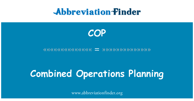 COP: Operaţiunile de combinate de planificare
