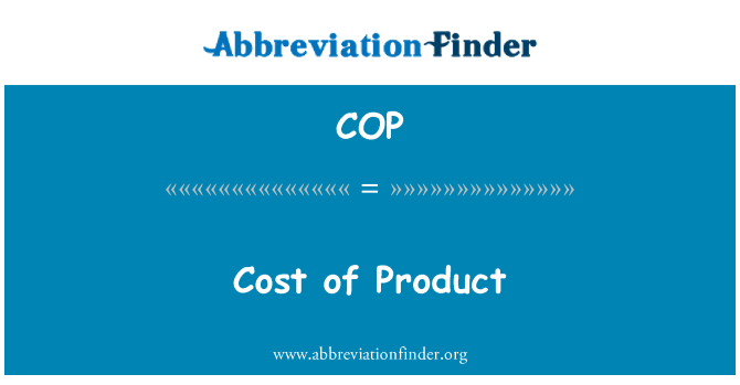 COP: Cost del producte