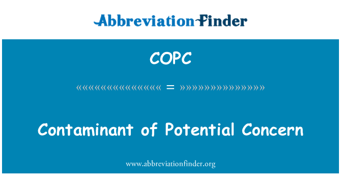 COPC: 污染物及其潛在的關注