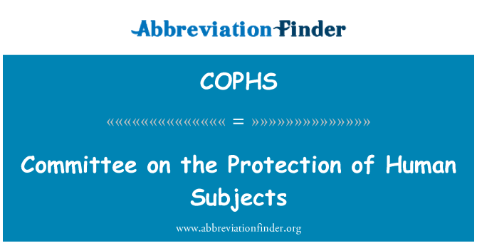 COPHS: Committee on the Protection of Human Subjects