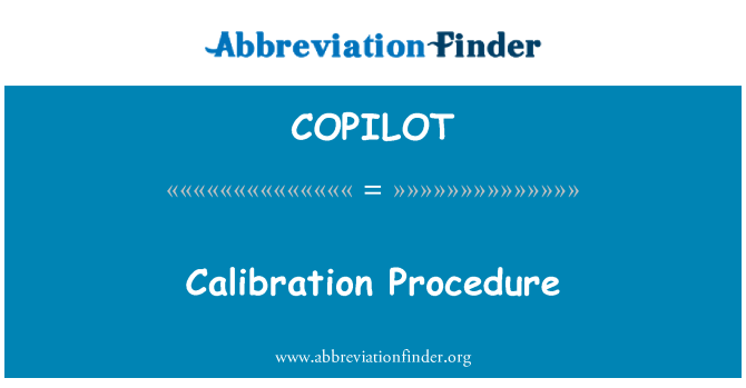 COPILOT: Kalibreringen