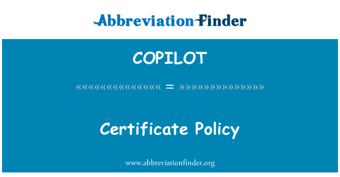 COPILOT: Pravilnik certifikata