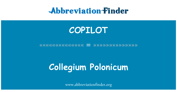COPILOT: Collegium Polonicum