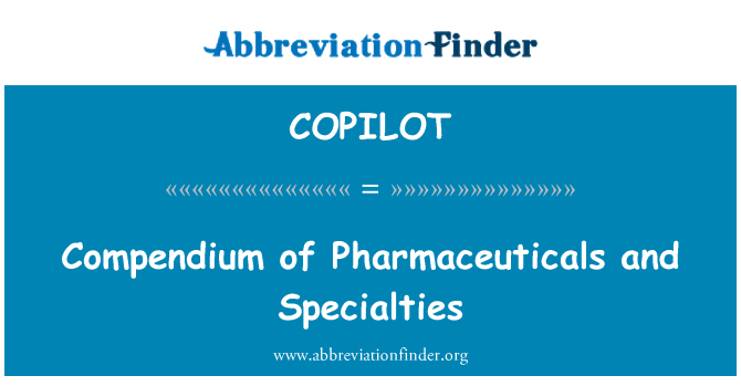 COPILOT: Farmacijos produktus ir patiekalus, rinkinį