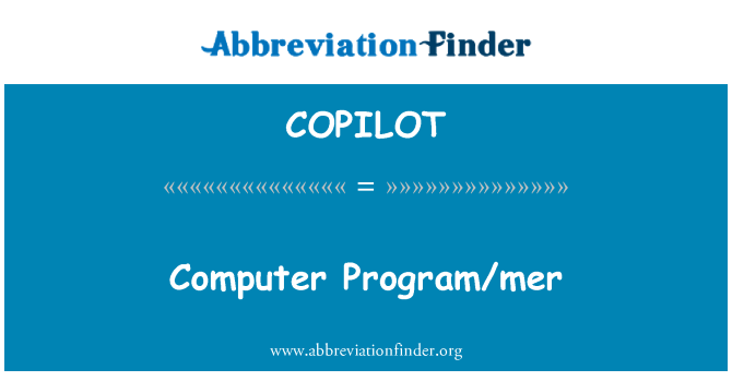 COPILOT: Kompiuterio programa/mer