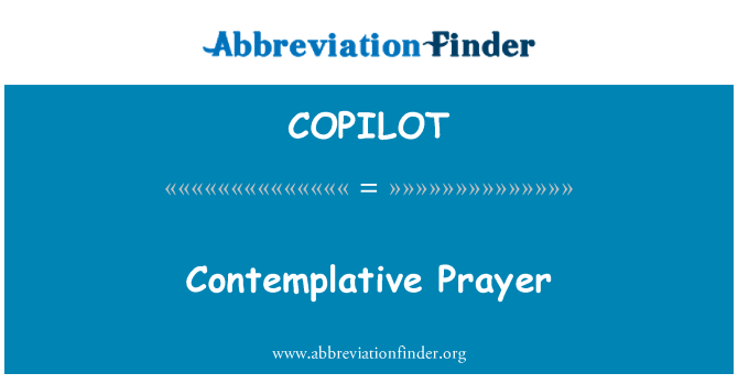 COPILOT: Contemplative lapriyè nan pye