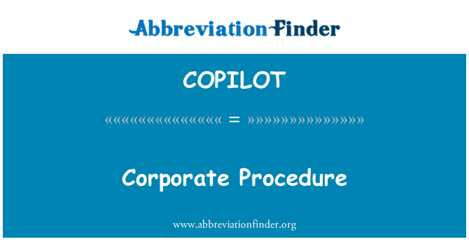 COPILOT: Prosedur korporat