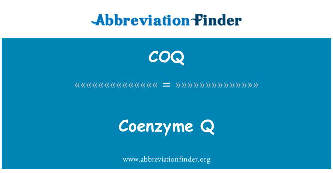 COQ: Coenzyme Q