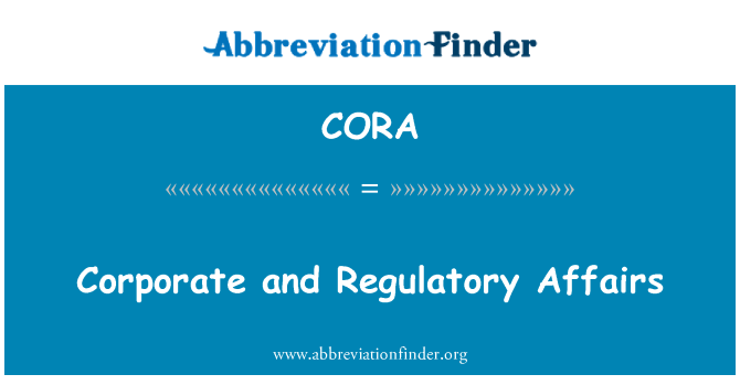 CORA: Affaires corporatives et réglementation
