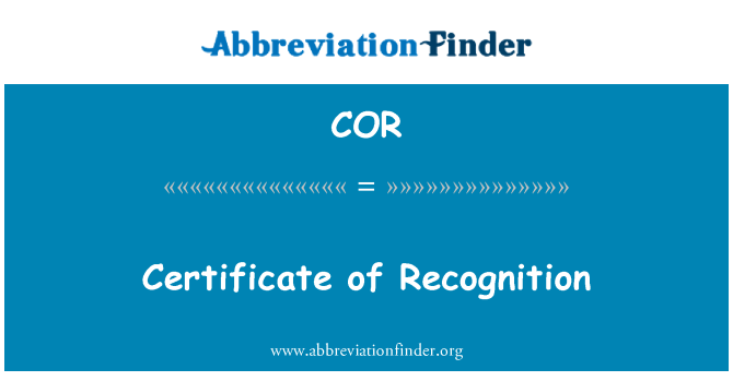 COR: Certificado de reconocimiento