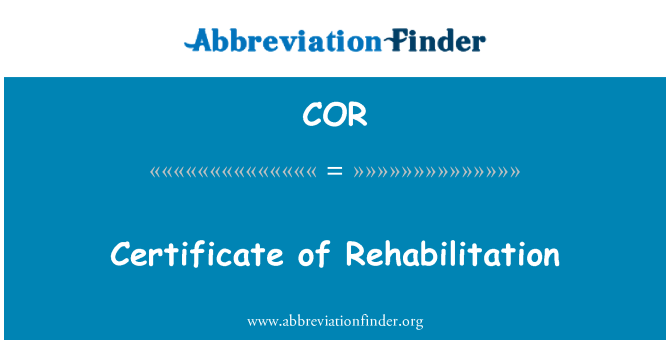 COR: Certificado de reabilitação