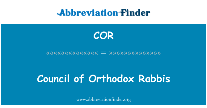COR: Majlis rabai Ortodoks