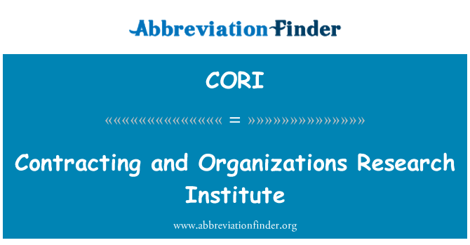 CORI: Contracting and Organizations Research Institute