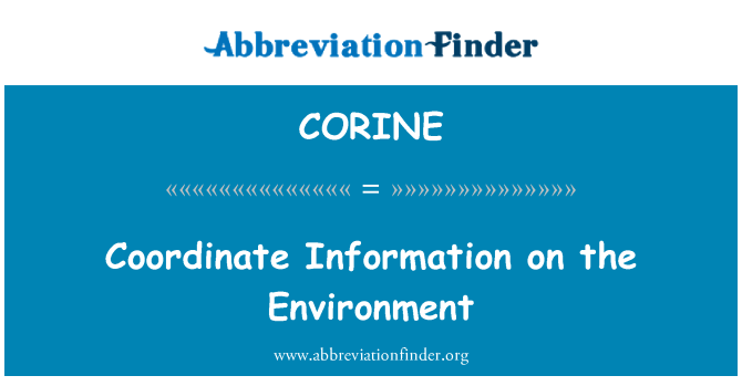 CORINE: Coordinate Information on the Environment