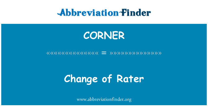 CORNER: Mudança de Rater