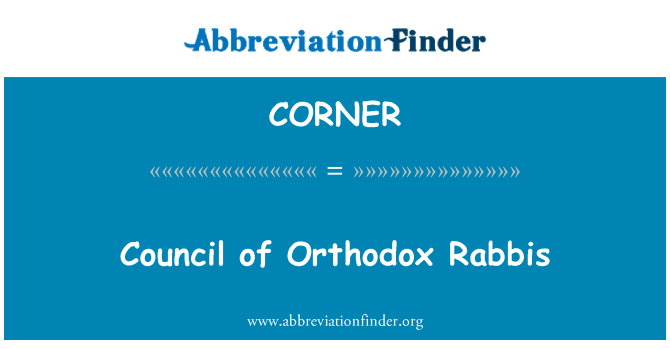CORNER: Council of Orthodox Rabbis
