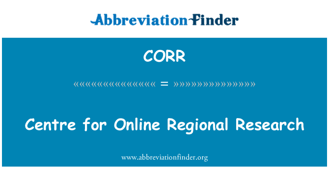 CORR: ศูนย์วิจัยภูมิภาคออนไลน์