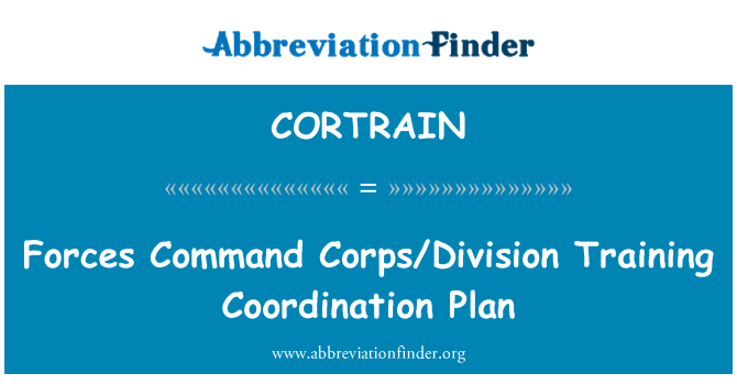 CORTRAIN: Spēkus komandu korpuss Division, apmācības koordinācijas plānu