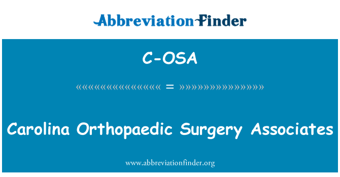 C-OSA: Carolina Orthopaedic Surgery assoċjati