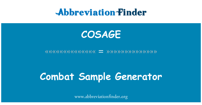 COSAGE: Gerador de amostra de combate