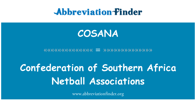 COSANA: Confederação das associações de Netball de África do Sul