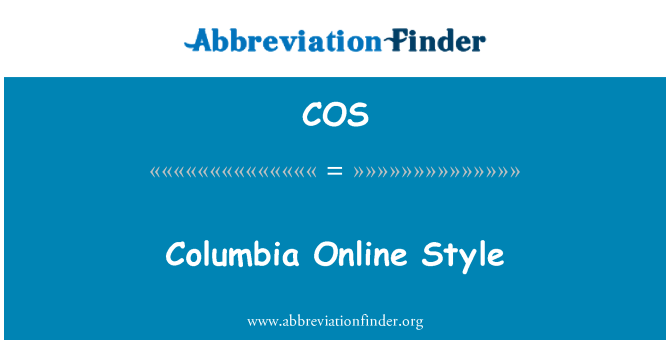 COS: Columbia Online Style