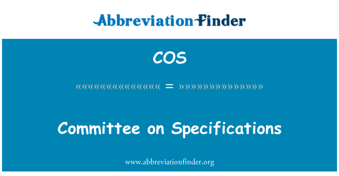 COS: Commissione per le specifiche