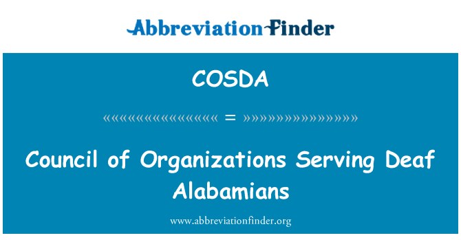 COSDA: Council of Organizations Serving Deaf Alabamians