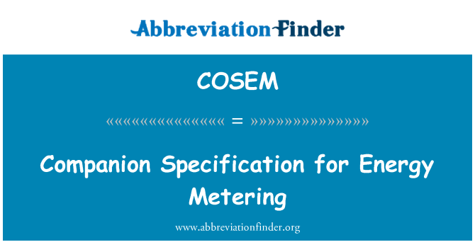 COSEM: همراه مشخصات برای اندازه گیری انرژی