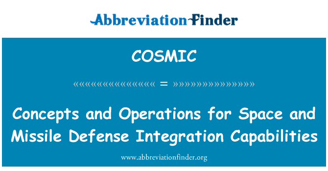 COSMIC: Begreber og operationer for plads og Missile Defense Integration kapaciteter