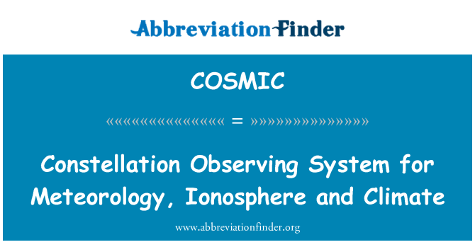 COSMIC: Constellation Observing System for Meteorology, Ionosphere and Climate