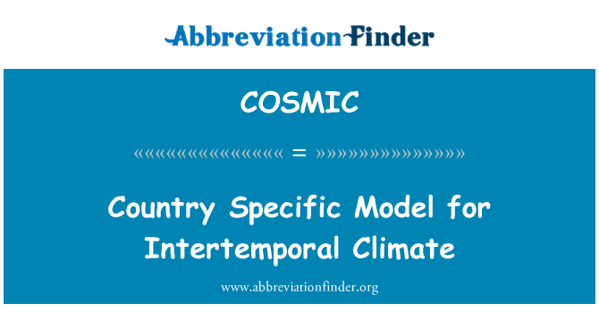 COSMIC: ملک مخصوص ماڈل انٹرٹیمپورال آب و ہوا کے لئے