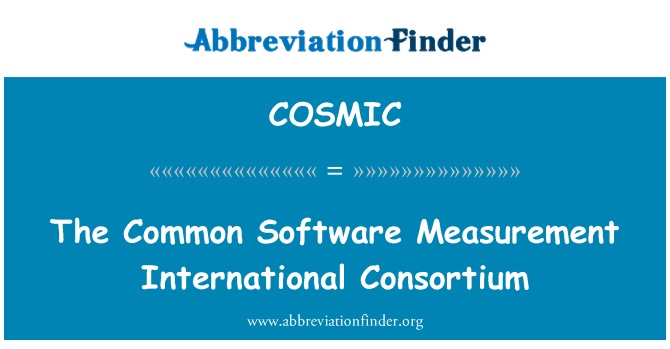 COSMIC: Společný Software měření mezinárodní konsorcium
